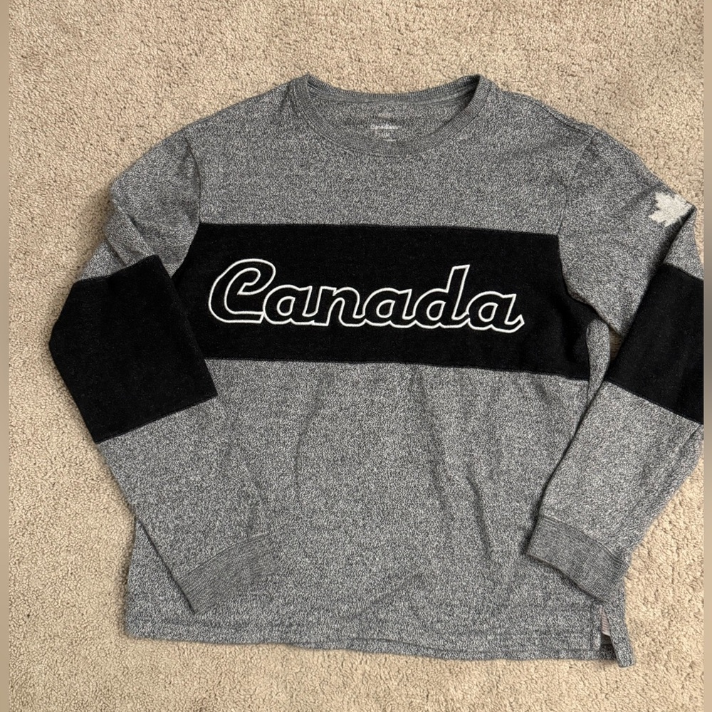 Gray and Black Canada Crewneck